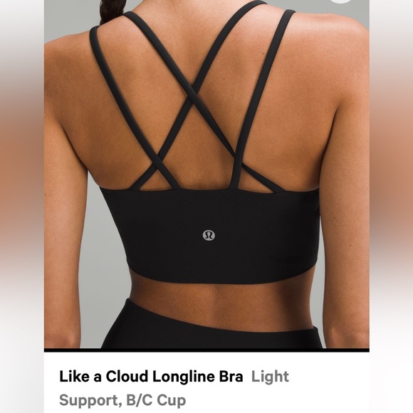 Lululemon Like a Cloud Long-Line Bra Sz6  B/C Black - Picture 6 of 6